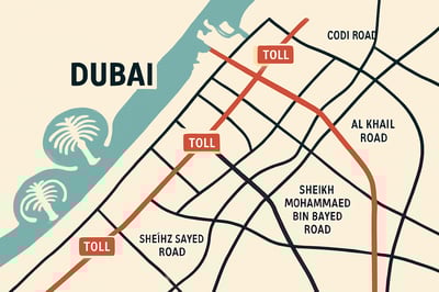 Dubai toll road network illustration